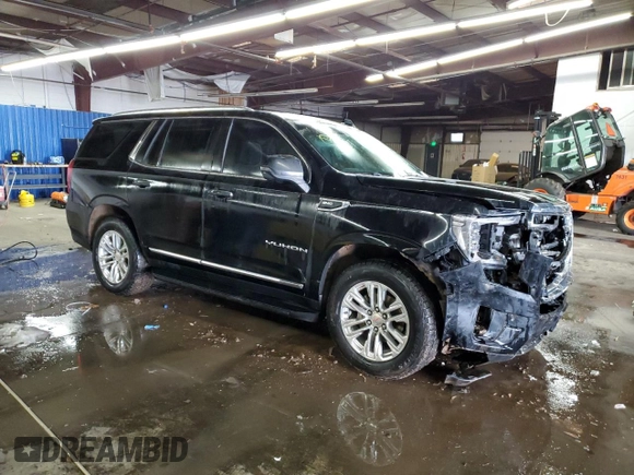 2021 GMC Yukon SLT with VIN 1GKS2BKD9MR188327, listed as a Copart auction lot 82426804 with 91,959 mi miles and Salvage Title. Bid and sale history available at carsss.com. Image 4.