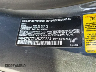 2015 BMW 4 Series 428i with VIN WBA3N7C54FK222324, listed as a Copart auction lot 57644345 with 114,696 mi miles and Salvage title. Bid and sale history available at DreamBid. Image 12.