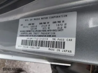 2014 Mazda Mazda3 i SV with VIN JM1BM1T74E1210159, listed as a IAAI auction lot 41834819 with 96,700 mi miles. Bid and sale history available at carsss.com. Image 9.