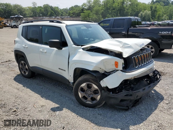 2017 Jeep Renegade Sport with VIN ZACCJBAB5HPE58712, listed as a Copart auction lot 59289025 with 81,393 mi miles and Salvage title. Bid and sale history available at DreamBid. Image 4.