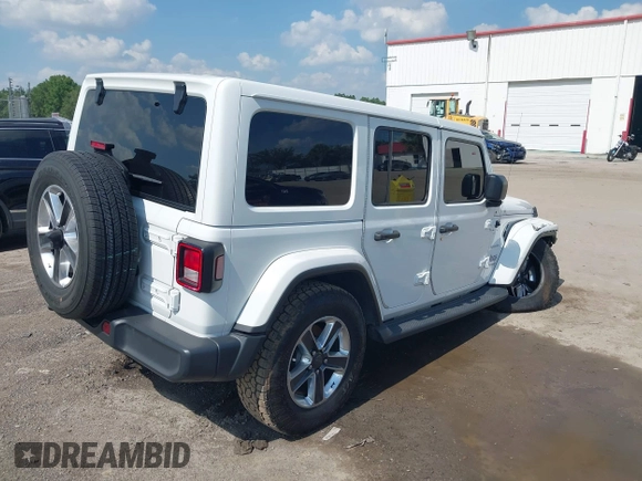 2020 Jeep Wrangler Unlimited Sahara with VIN 1C4HJXEN2LW109428, listed as a IAAI auction lot 42296943 with 155,766 mi miles and . Bid and sale history available at DreamBid. Image 4.