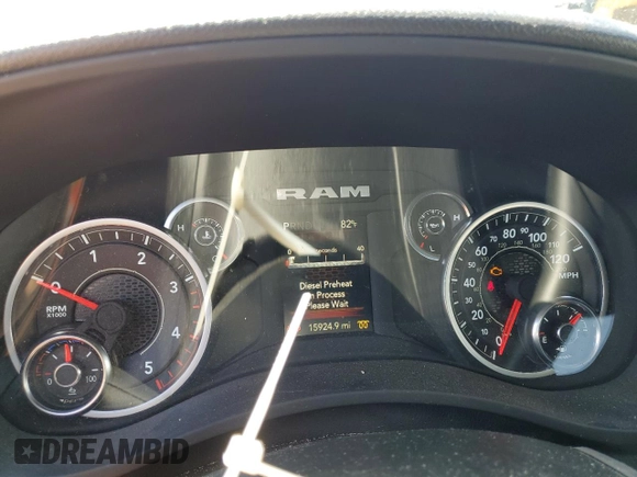 2024 Ram 2500 Tradesman with VIN 3C6UR5CL7RG118234, listed as a Copart auction lot 56028445 with 15,924 mi miles and Salvage title. Bid and sale history available at DreamBid. Image 9.