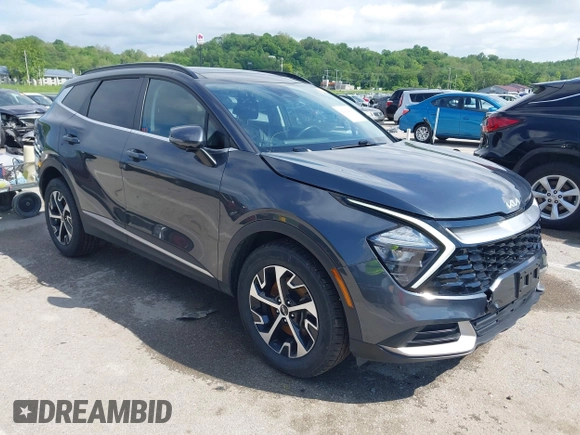 2023 Kia Sportage EX with VIN KNDPVCAG2P7046184, listed as a IAAI auction lot 42212231 with 25,212 mi miles and . Bid and sale history available at DreamBid. Image 1.