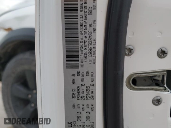 2019 Ram 1500 Classic Warlock with VIN 1C6RR6GT9KS724235, listed as a Copart auction lot 64996844 with 54,852 mi miles and Salvage Title. Bid and sale history available at carsss.com. Image 12.
