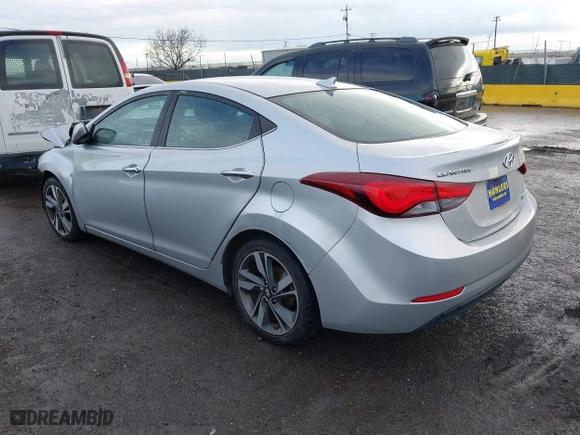 2014 Hyundai Elantra SE with VIN KMHDH4AE8EU170548, listed as a IAAI auction lot 41789097 with 196,055 mi miles. Bid and sale history available at carsss.com. Image 3.