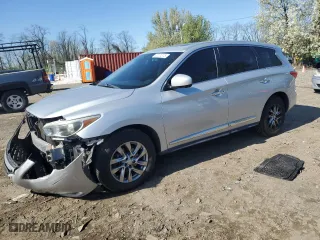 2013 Infiniti JX35 with VIN 5N1AL0MM3DC324326, listed as a Copart auction lot 52241375 with 139,880 mi miles and Salvage Title. Bid and sale history available at carsss.com. Image 1.