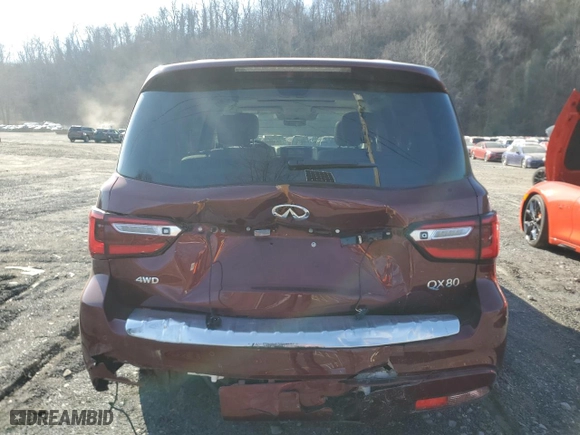2021 Infiniti QX80 LUXE with VIN JN8AZ2AE5M9272842, listed as a Copart auction lot 48913205 with 31,001 mi miles and Salvage Title. Bid and sale history available at carsss.com. Image 6.