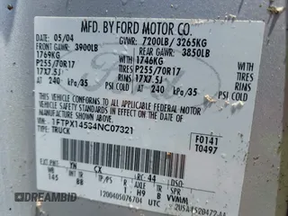2004 Ford F-150 XLT с VIN 1FTPX14534NC07321, выставлен на аукционе IAAI как лот 42560770 с пробегом Не указан миль и . История ставок и продаж доступна на DreamBid. Изображение 9.