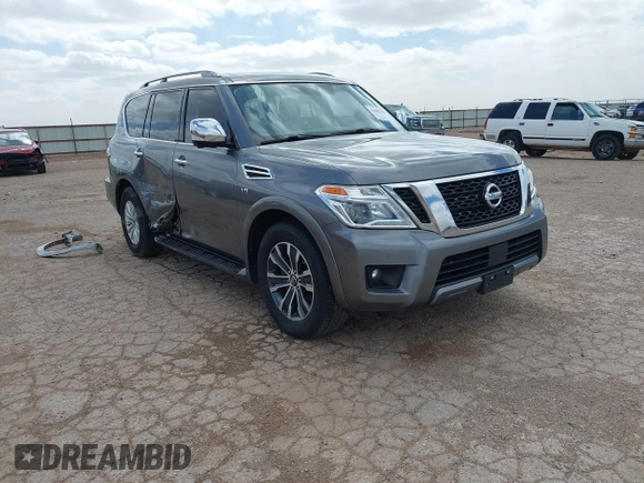 2020 Nissan Armada SV z VIN JN8AY2ND5LX017896, wystawiony jako IAAI lot #41842305 z przebiegiem 60 580 mil mil oraz . Historia ofert i sprzedaży dostępna na DreamBid. Obrazek 1.