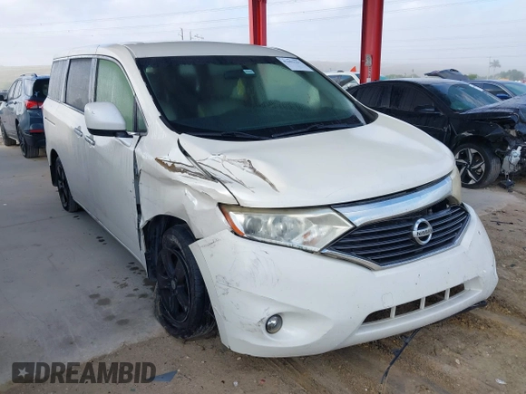 2014 Nissan Quest S with VIN JN8AE2KP4E9105188, listed as a IAAI auction lot 41691761 with 178,057 mi miles. Bid and sale history available at carsss.com. Image 1.