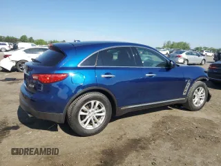 2017 Infiniti QX70 with VIN JN8CS1MU5HM143836, listed as a Copart auction lot 54615055 with 73,395 mi miles and Salvage title. Bid and sale history available at DreamBid. Image 3.