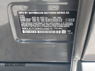 2022 BMW X1 sDrive28i with VIN WBXJG7C00N5U59675, listed as a IAAI auction lot 41915231 with 34,983 mi miles. Bid and sale history available at carsss.com. Image 9.