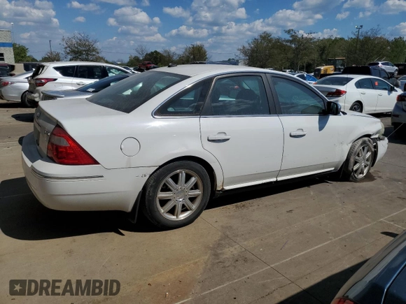 2007 Ford Five Hundred Limited with VIN 1FAHP25187G111737, listed as a Copart auction lot 72431324 with 0 mi miles and Salvage Title. Bid and sale history available at carsss.com. Image 3.