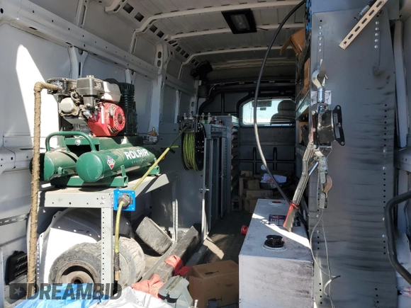 2023 Ram ProMaster Cargo with VIN 3C6LRVDG9PE578176, listed as a Copart auction lot 46613135 with 23,089 mi miles and Salvage Title. Bid and sale history available at DreamBid. Image 10.