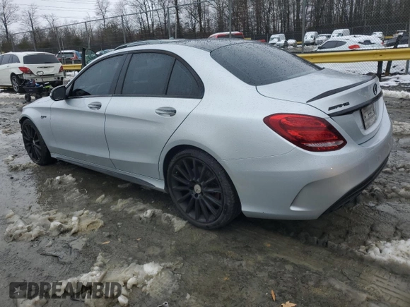 2017 Mercedes-Benz C 43 AMG with VIN 55SWF6EB3HU186733, listed as a Copart auction lot 44679185 with 47,889 mi miles and Salvage Title. Bid and sale history available at DreamBid. Image 2.