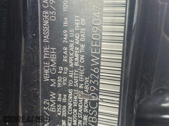 1998 BMW M3 z VIN WBSCD9326WEE09047, wystawiony jako Copart lot #54453485 z przebiegiem 165 827 mil mil oraz Szkody całkowita. Historia ofert i sprzedaży dostępna na DreamBid. Obrazek 12.