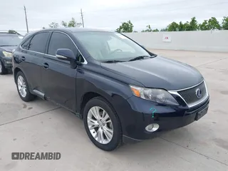 2010 Lexus RX 450h with VIN JTJZB1BA3A2001465, listed as a IAAI auction lot 42183884 with 156,450 mi miles and . Bid and sale history available at DreamBid. Image 1.