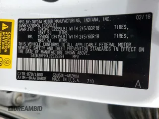 2018 Toyota Highlander SE z VIN 5TDKZRFHXJS539384, wystawiony jako Copart lot #57213565 z przebiegiem 111 375 mil mil oraz Szkoda całkowita • Salvage title. Historia ofert i sprzedaży dostępna na DreamBid. Obrazek 13.