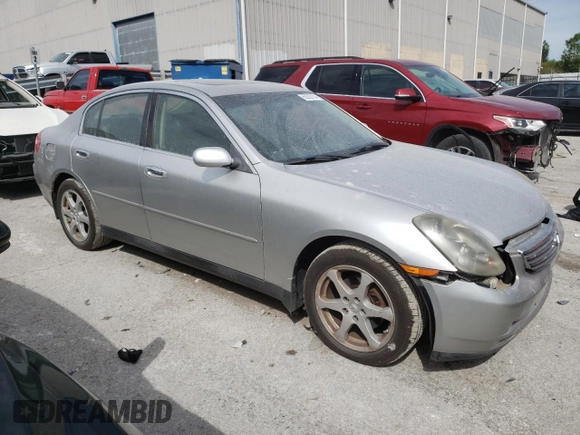 2004 Infiniti G35 w/Leather with VIN JNKCV51F44M716962, listed as a Copart auction lot 69282164 with 80,694 mi miles and Non Repairable. Bid and sale history available at DreamBid. Image 4.