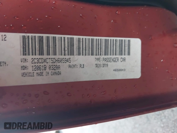 2013 Dodge Charger RT with VIN 2C3CDXCT5DH605945, listed as a IAAI auction lot 41958140 with 84,049 mi miles. Bid and sale history available at carsss.com. Image 9.