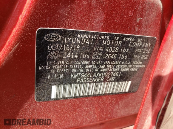 2019 Genesis G70 Advanced z VIN KMTG44LAXKU027461, wystawiony jako Copart lot #48958295 z przebiegiem 45 702 mil mil oraz Szkoda całkowita • Salvage title. Historia ofert i sprzedaży dostępna na DreamBid. Obrazek 12.