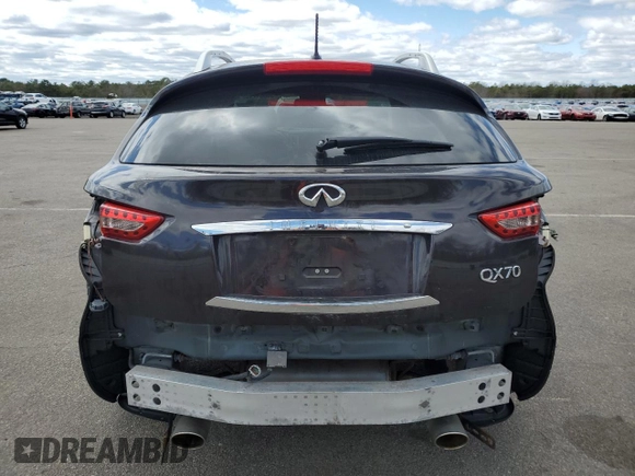 2017 Infiniti QX70 z VIN JN8CS1MU4HM142452, wystawiony jako Copart lot #53064715 z przebiegiem 55 181 mil mil oraz Szkoda całkowita • Salvage title. Historia ofert i sprzedaży dostępna na DreamBid. Obrazek 6.