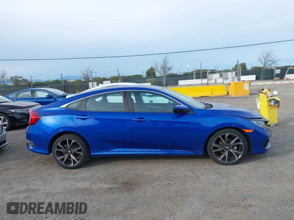2019 Honda Civic Sedan Sport with VIN 2HGFC2F83KH592715, listed as a IAAI auction lot 41609225 with 1 mi miles. Bid and sale history available at carsss.com. Image 13.