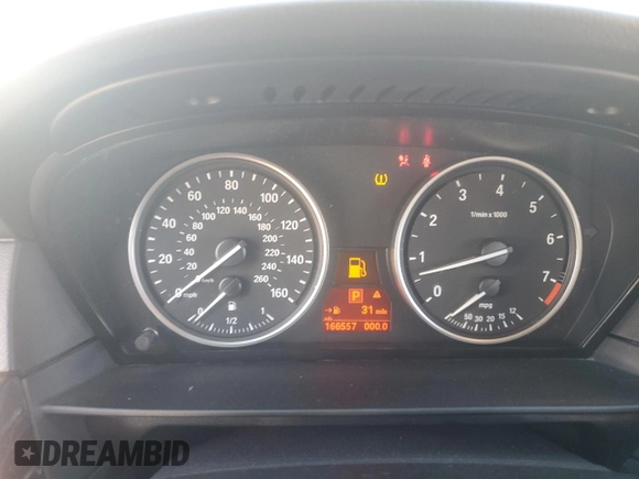 2008 BMW 5 Series 535i with VIN WBANW13578CZ81551, listed as a Copart auction lot 43568245 with 166,557 mi miles and Salvage Title. Bid and sale history available at carsss.com. Image 9.