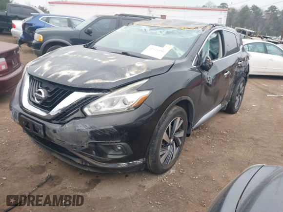 2015 Nissan Murano Platinum with VIN 5N1AZ2MG0FN218749, listed as a IAAI auction lot 41526186 with 206,492 mi miles and . Bid and sale history available at DreamBid. Image 2.