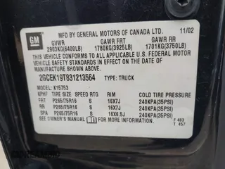 2003 Chevrolet Silverado 1500 with VIN 2GCEK19T831213564, listed as a IAAI auction lot 41616748 with 179,876 mi miles. Bid and sale history available at carsss.com. Image 9.