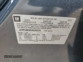 2010 Chevrolet Equinox LTZ with VIN 2CNFLGEW5A6230774, listed as a Copart auction lot 86817024 with 100,767 mi miles and Salvage Title. Bid and sale history available at DreamBid. Image 13.