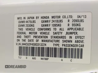 2013 Acura TSX with VIN JH4CU2F45DC013224, listed as a IAAI auction lot 41897616 with 171,138 mi miles. Bid and sale history available at carsss.com. Image 9.