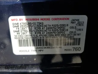 2014 Mitsubishi Outlander SE z VIN JA4AZ3A36EZ003146, wystawiony jako Copart lot #56856245 z przebiegiem 163 958 mil mil oraz Szkoda całkowita • Salvage title. Historia ofert i sprzedaży dostępna na DreamBid. Obrazek 13.