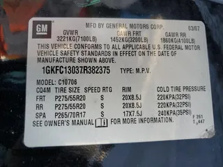 2007 GMC Yukon SLT with VIN 1GKFC13037R382375, listed as a Copart auction lot 49641865 with 153,017 mi miles and Clean Title. Bid and sale history available at carsss.com. Image 13.
