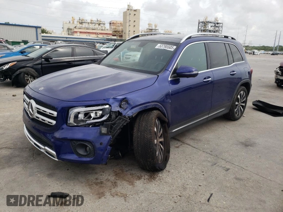 2021 Mercedes-Benz GLB 250 z VIN W1N4M4GB4MW155022, wystawiony jako Copart lot #53795505 z przebiegiem 41 191 mil mil oraz Szkoda całkowita • Salvage title. Historia ofert i sprzedaży dostępna na DreamBid. Obrazek 1.