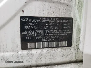 2014 Hyundai Sonata Limited with VIN 5NPEC4ABXEH867985, listed as a Copart auction lot 49975785 with 146,132 mi miles and Salvage Title. Bid and sale history available at DreamBid. Image 12.