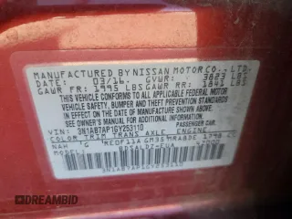 2016 Nissan Sentra SR with VIN 3N1AB7AP1GY253110, listed as a Copart auction lot 52990385 with 185,597 mi miles and Salvage Title. Bid and sale history available at DreamBid. Image 12.