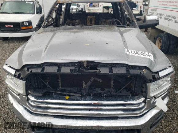 2019 Ram 3500 Longhorn with VIN 3C63RRNL8KG536792, listed as a Copart auction lot 81345054 with 0 mi miles and Salvage Title. Bid and sale history available at carsss.com. Image 7.