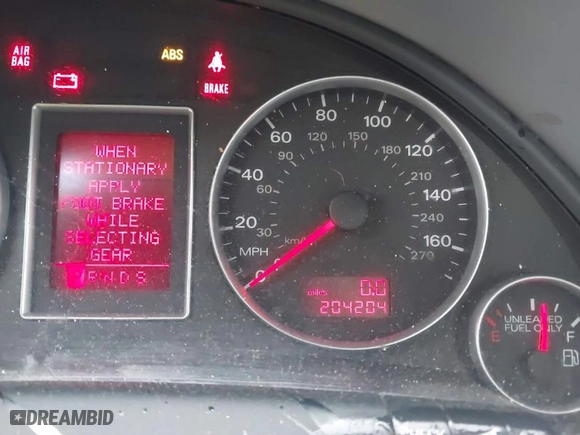 2006 Audi A4 2.0T with VIN WAUDF78E96A234033, listed as a IAAI auction lot 41850473 with 204,204 mi miles. Bid and sale history available at carsss.com. Image 7.