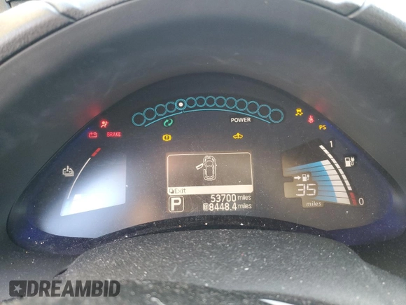 2015 Nissan LEAF SL with VIN 1N4AZ0CP7FC321033, listed as a Copart auction lot 42776715 with 53,700 mi miles and Salvage title. Bid and sale history available at DreamBid. Image 9.