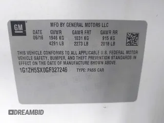 2016 Chevrolet Malibu Premier with VIN 1G1ZH5SX0GF327246, listed as a IAAI auction lot 41715788 with 134,423 mi miles and . Bid and sale history available at DreamBid. Image 9.