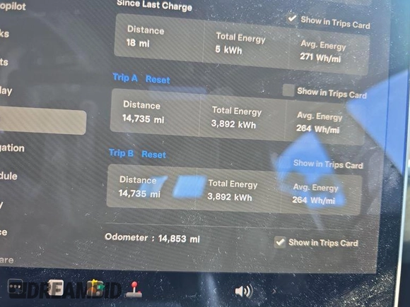 2020 Tesla Model 3 Long Range with VIN 5YJ3E1EB5LF790609, listed as a IAAI auction lot 42239989 with 14,853 mi miles and . Bid and sale history available at DreamBid. Image 1.