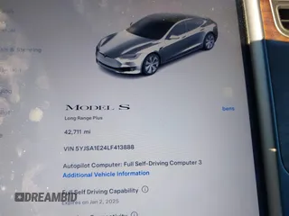 2020 Tesla Model S Long Range with VIN 5YJSA1E24LF413888, listed as a IAAI auction lot 41214903 with 42,711 mi miles and . Bid and sale history available at DreamBid. Image 7.