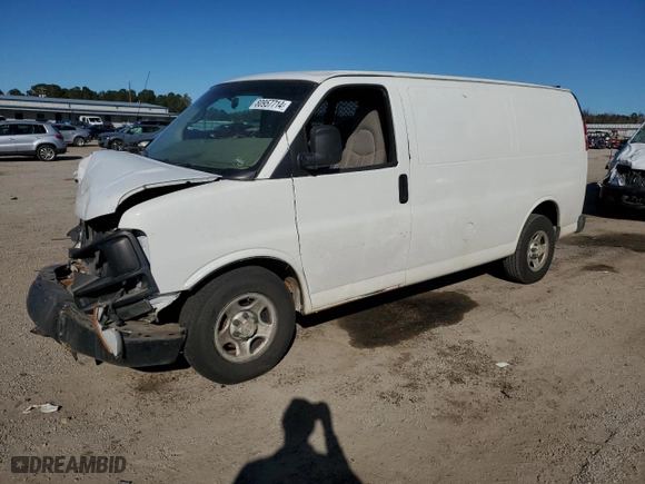2006 Chevrolet Express Cargo Van with VIN 1GCFG15X661274100, listed as a Copart auction lot 80957714 with 0 mi miles and Salvage Title. Bid and sale history available at carsss.com. Image 1.