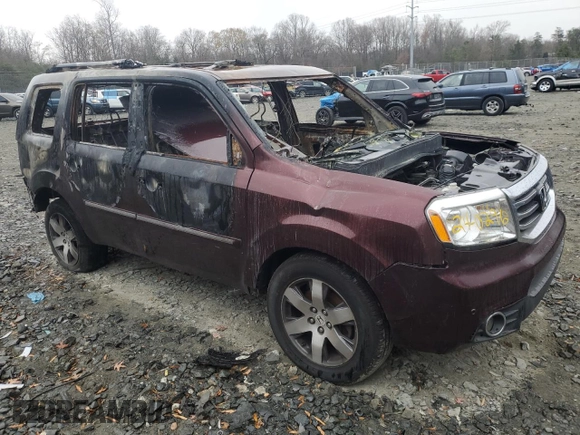 2013 Honda Pilot Touring with VIN 5FNYF4H92DB047890, listed as a Copart auction lot 84795324 with Not Provided miles and Non Repairable. Bid and sale history available at carsss.com. Image 4.