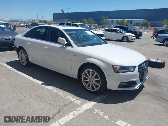 2014 Audi A4 Premium Plus with VIN WAUFFAFL6EN007719, listed as a IAAI auction lot 42530090 with 91,546 mi miles and . Bid and sale history available at DreamBid. Image 1.