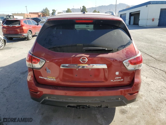 2016 Nissan Pathfinder Platinum with VIN 5N1AR2MM6GC665833, listed as a Copart auction lot 85938184 with 52,671 mi miles and Salvage Title. Bid and sale history available at carsss.com. Image 6.