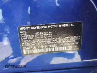 2022 BMW 3 Series M340i with VIN 3MW5U7J05N8C26465, listed as a Copart auction lot 45875905 with 36,434 mi miles and Salvage Title. Bid and sale history available at carsss.com. Image 13.