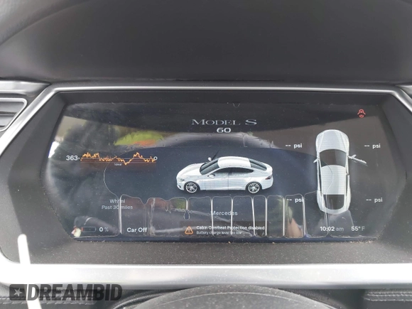 2013 Tesla Model S with VIN 5YJSA1DG7DFP11382, listed as a IAAI auction lot 42056169 with 126,975 mi miles. Bid and sale history available at carsss.com. Image 18.