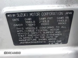 2010 Suzuki SX4 with VIN JS2YB5A3XA6300216, listed as a IAAI auction lot 41869046 with 129,709 mi miles and . Bid and sale history available at DreamBid. Image 9.